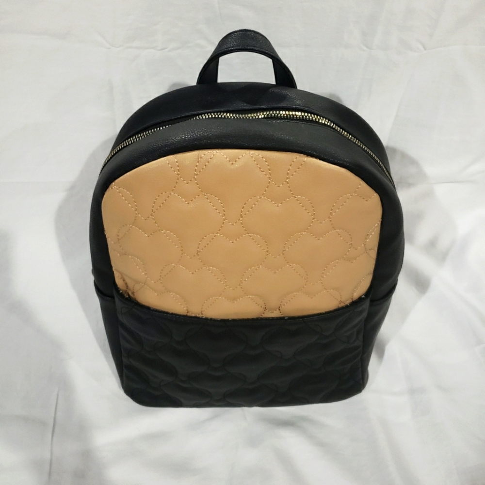 Betsy Johnson Black Heart Neutral Backpack Bag